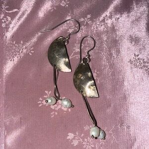Sterling and freshwater, pearl handmade earrings
